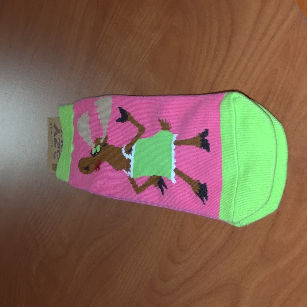 Lazy One Don't Moose With Me Slipper Socks Crew Sock Size 9-11 NWT